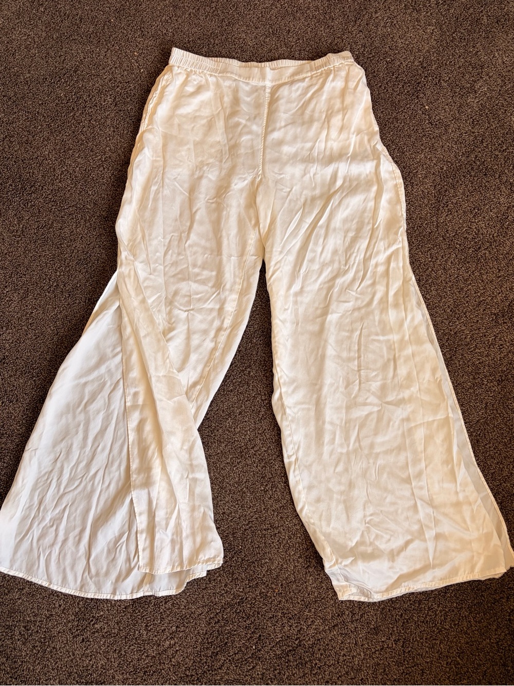 lunya Cream Wide-Leg Lounge Pants